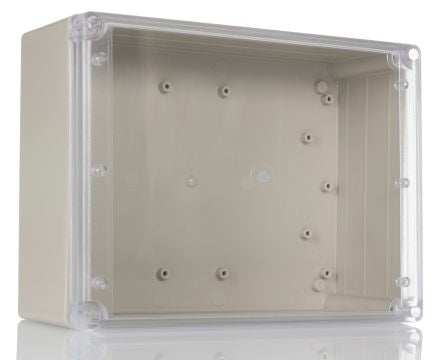 Hammond RP Series Light Grey ABS General Purpose Enclosure, IP65, Clear Lid, 220 x 165 x 85mm [RP1465C]; 268-1807