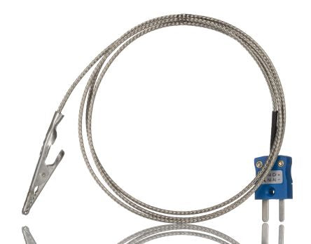 RS PRO Type K Crocodile Clip Thermocouple 1m Length, , -50°C → +250°C [0]; 268-4411