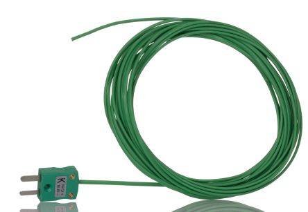 RS PRO Type K Hermetically Sealed Thermocouple 5m Length, 7/0.2mm Diameter, -75°C → +260°C [0]; 268-4457