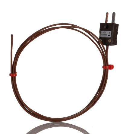 RS PRO Type T Hermetically Sealed Thermocouple 1m Length, 7/0.2mm Diameter, -75°C → +260°C [0]; 268-4476