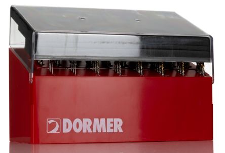 Dormer 55-Piece Jobber Drill Set for Multi-Material, 13mm Max, 1mm Min, High Speed Steel Bits [A099DRILLBOYXL]; 268-6424
