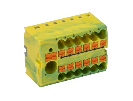Phoenix Contact Distribution Block, 13 Way, 4mm², 57A, 450 V, Green/Yellow [1091671]; 269-7905