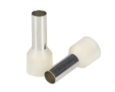 RS PRO Insulated Bootlace Ferrule, 12mm Pin Length, 4.5mm Pin Diameter, 10mm² Wire Size, Ivory [0]; 270-7502