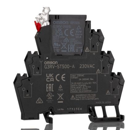 Omron G3RV-ST Series Solid State Interface Relay, 230 V ac Control, 2 A Load, DIN Rail Mount [G3RV-ST500-A 230VAC]; 271-1866