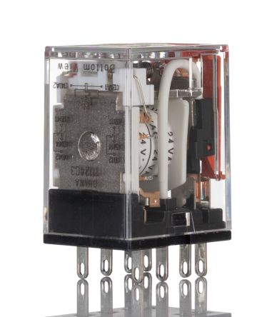 Omron Plug In Latching Power Relay, 24V ac Coil, 10A Switching Current, DPDT [MY2IN-GS-R AC24]; 271-1921