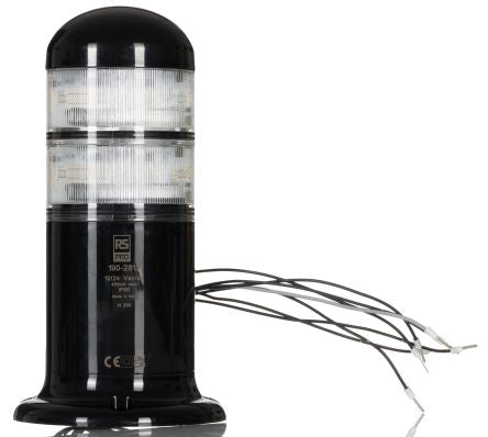 RS PRO Clear Signal Tower, 6 Lights, 12 → 24 v ac/dc, Screw Mount [0]; 271-2222