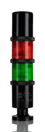RS PRO Green/Red Signal Tower, 2 Lights, 240 V ac, Screw Mount [0]; 271-2233