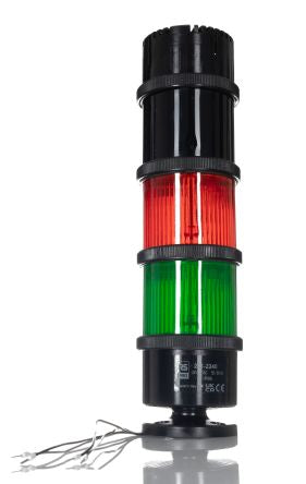 RS PRO Green/Red Signal Tower, 12 Lights, 12 → 24 v ac/dc, Screw Mount [0]; 271-2240