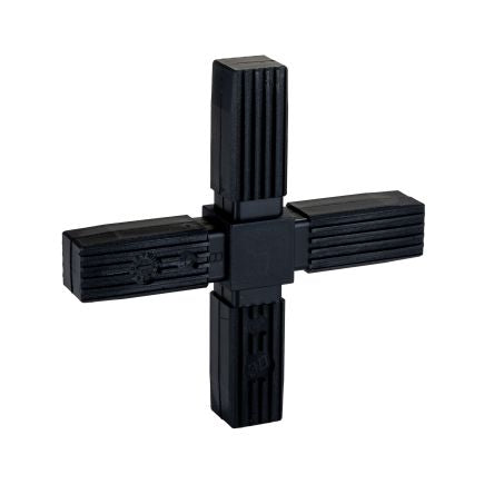 RS PRO Steel Core 4-Way Connector, Flat Square Tube Connector, Strut Profile 25 mm [0]; 274-1125