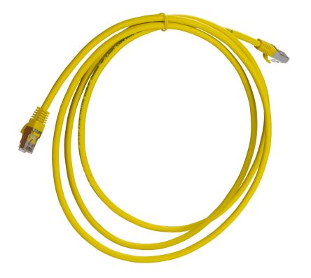 RS PRO, 2m Cat8, Yellow RJ45 to Male RJ45 Male, S/FTP, Terminated LSZH Sheath [0]; 276-1124