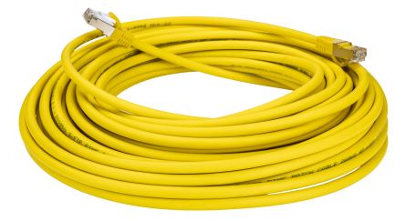 RS PRO, 15m Cat8, Yellow RJ45 to Male RJ45 Male, S/FTP, Terminated LSZH Sheath [0]; 276-1136