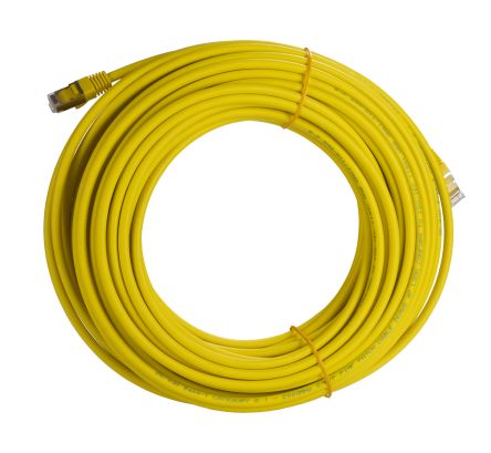 RS PRO, 20m Cat8, Yellow RJ45 to Male RJ45 Male, S/FTP, Terminated LSZH Sheath [0]; 276-1139