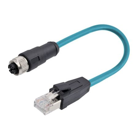 RS PRO Straight Female 8 way M12 to Straight Male 8 way RJ45 Cable, 2m [0]; 282-5418