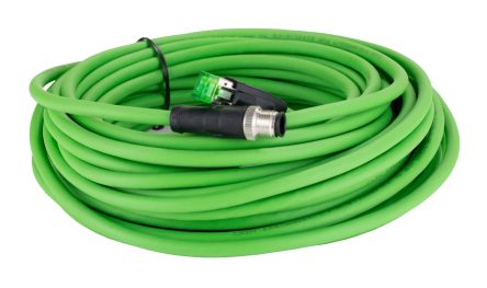RS PRO Straight Male 4 way M12 to Straight Male 8 way RJ45 Cable, 15m [0]; 282-5421