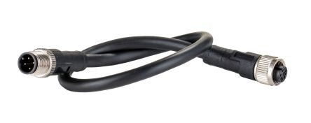 RS PRO Straight Male 4 way M12 to Straight Female 4 way M12 Cable, 300mm [0]; 282-5432
