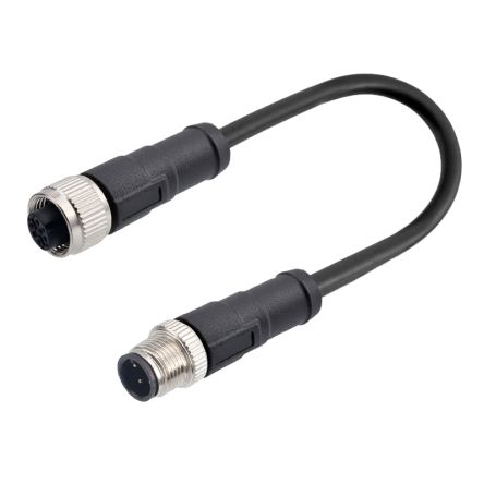 RS PRO Straight Male 4 way M12 to Straight Female 5 way M12 Cable, 5m [0]; 282-5434