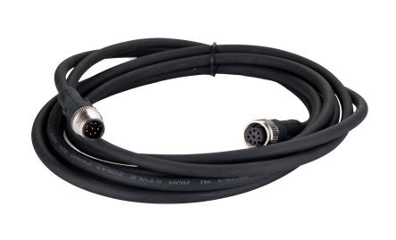 RS PRO Straight Male 8 way M12 to Straight Female 8 way M12 Cable, 3m [0]; 282-5436