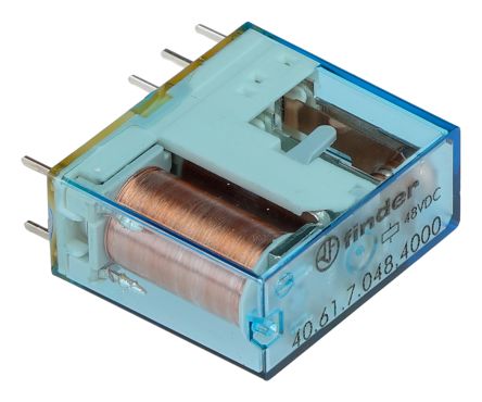 Finder PCB Mount Power Relay, 48V dc Coil, 16A Switching Current, SPDT [406170484000]; 282-6642