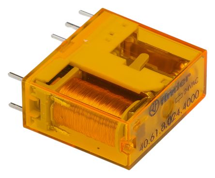 Finder PCB Mount Power Relay, 24V ac Coil, 16A Switching Current, SPDT [406180244000]; 282-6644