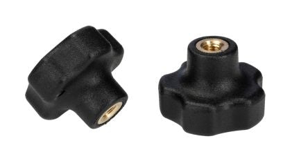 RS PRO Black Thermoplastic Multiple Lobes Clamping Knob, M5, Female Insert [0]; 284-5422