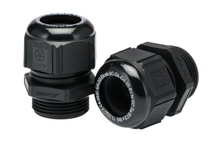 Lapp 5411 Series Black Polyamide Cable Gland, M25 Thread, IP66, IP68 [54115230]; 285-6145