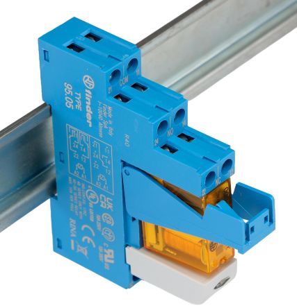 Finder 48 Series Interface Relay Module, DIN Rail Mount, 110V Coil, SPDT, 1-Pole, 16A Load [48.61.8.110.1060SPA]; 286-8574