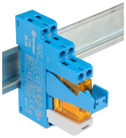 Finder 48 Series Interface Relay Module, DIN Rail Mount, 230V Coil, SPDT, 1-Pole, 16A Load [48.61.8.230.1060SPA]; 286-8575