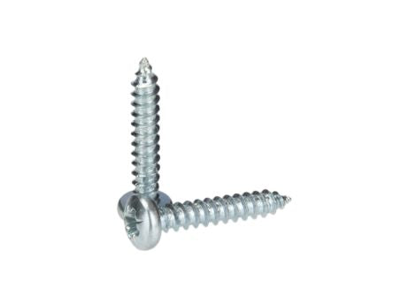 RS PRO Bright Zinc Plated Steel Pan Head Self Tapping Screw, N°4 x 5/8in Long 16mm Long [0]; 287-4071