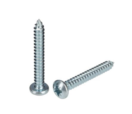 RS PRO Bright Zinc Plated Steel Pan Head Self Tapping Screw, N°8 x 1.1/4in Long 32mm Long [0]; 287-4081