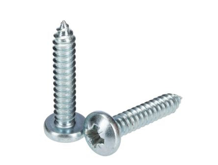 RS PRO Bright Zinc Plated Steel Pan Head Self Tapping Screw, N°14 x 1.1/4in Long 32mm Long [0]; 287-4103