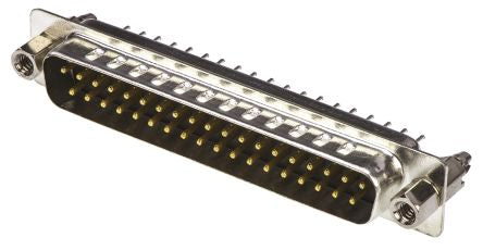 TE Connectivity AMPLIMITE HDP-20 37 Way PCB D-sub Connector Plug, 2.77mm Pitch, with 4-40 UNC Female Screwlocks, [3-1634221-2]; 480-3960
