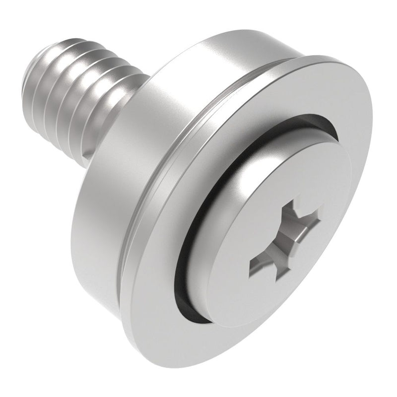 SOUTHCO Flush Screw Assembly, 8-32 Thread, Phillips Recess, Stainless Steel, Passivated [F5-832-P6]