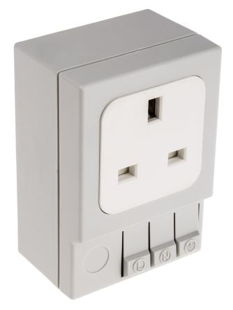 STEGO SD035 Light Grey 1 Gang Plug Socket, 13A, Type G - British, Indoor Use [03503.0-01]; 748-1386
