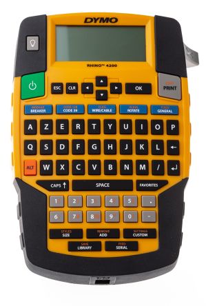 Dymo Rhino 4200 Handheld Label Printer, 19mm Max Label Width, Euro Plug [1852997]; 768-6689