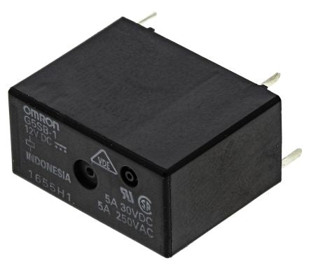 Omron PCB Mount Non-Latching Relay, 12V dc Coil, 5A Switching Current, SPDT [G5SB112DC]; 789-7508