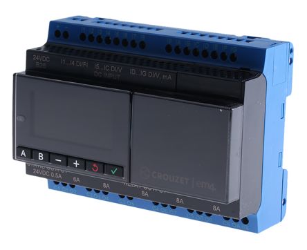 Crouzet em4 Local Series PLC CPU Starter Kit for Use with em4 Series, Relay, Static Output, 16-Input, Analogue, Digital [88981106]; 818-7085