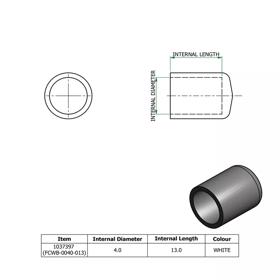 Essentra End Tip 4.0 mm 13.0 mm PVC White [FCWB-0040-013]; 10154670