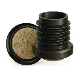 Essentra Round Push-In Glide 24.5 mm 1.5 mm 2.0 mm Black PA;Felt [463847]; 10255285