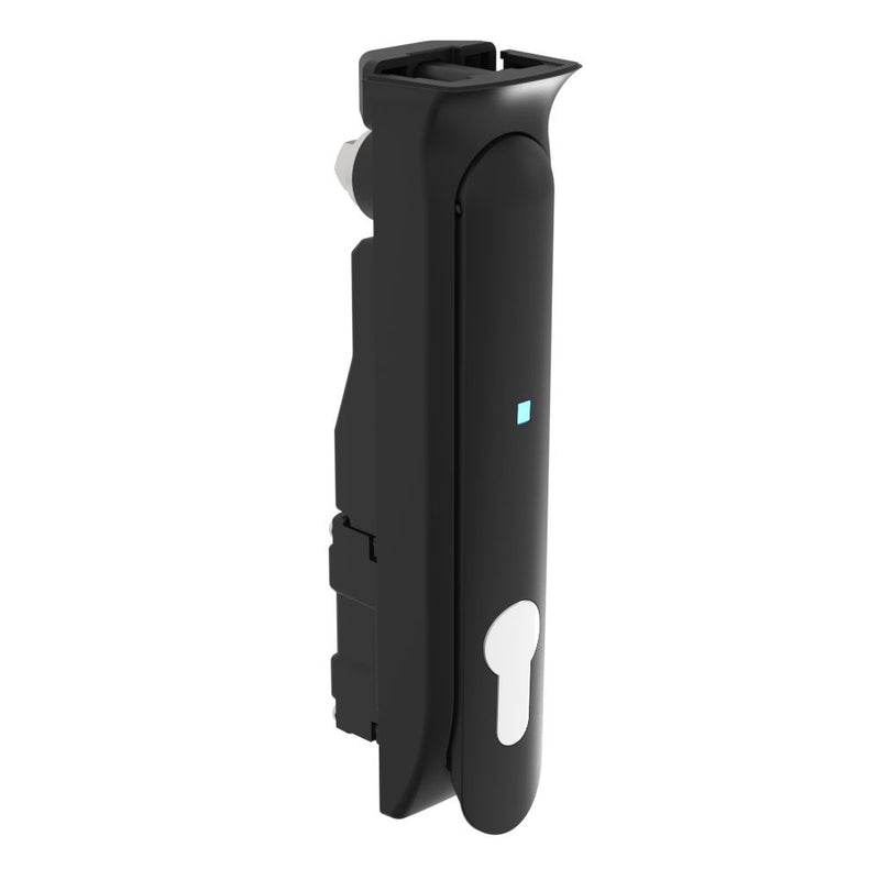 SOUTHCO Modular Electronic Locking Swinghandle, No Card Reader, Blank Lockplug (Chrome), Glass Filled Nylon, Black [H3-EM-70000-001]