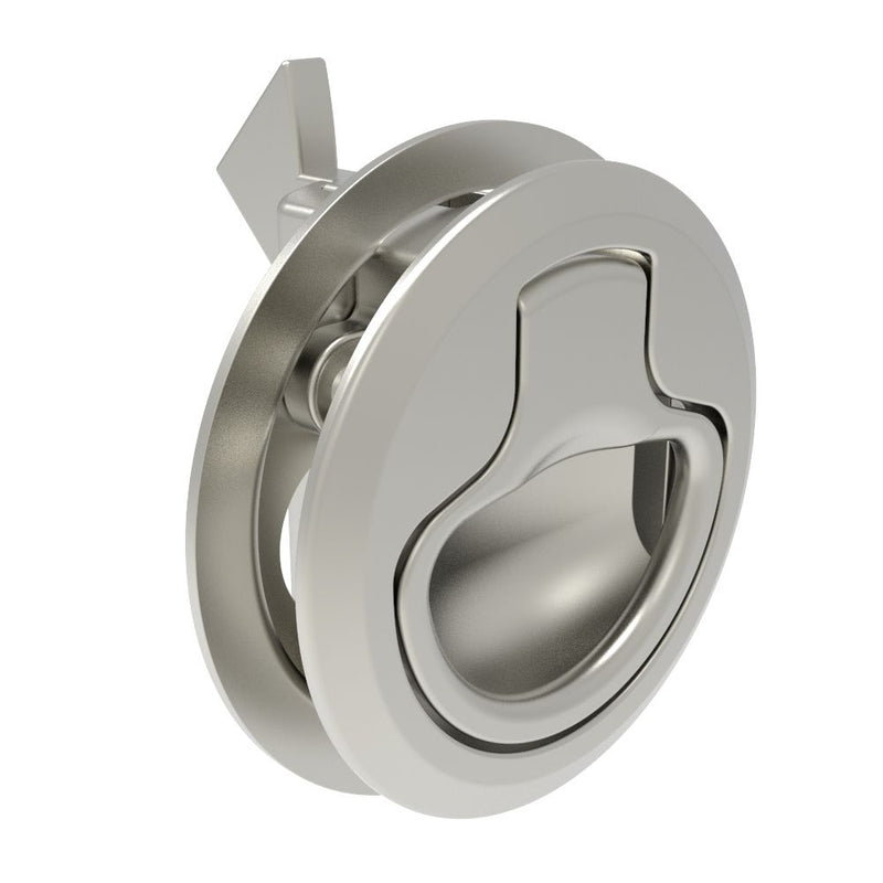 SOUTHCO Push-to-Close Latch, Small Size, No Restriction, 1 - 21mm (.04 - .83 in) Door thickness, 23mm (.91 in) Grip, 316 Stainless Steel, Electropolished [M1-15-61-8]