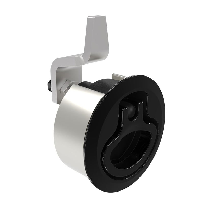 SOUTHCO Compression Latch, Medium Size, No Restriction, 2 - 12mm (.075 - . 475 in) Door thickness, 21 - 28mm or 63 -76mm (.83 - 1.10 in or 2.48 - 3.00 in) Grip, 316 Stainless Steel, Black PVD [M1-20-31-56]