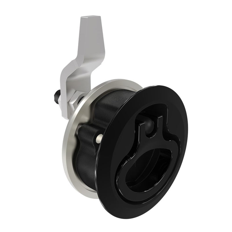 SOUTHCO Compression Latch, Medium Size, No Restriction, 18.5 - 29mm (.073 - 1.14 in) Door thickness, 27 - 40mm or 51 -64mm (1.06 - 1.57 in or 2.00 - 2.52 in) Grip, 316 Stainless Steel, Black PVD [M1-20-33-46]