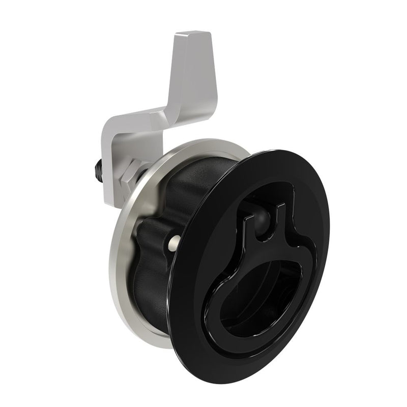 SOUTHCO Compression Latch, Medium Size, No Restriction, 18.5 - 29mm (.073 - 1.14 in) Door thickness, 21 - 28mm or 63 -76mm (.83 - 1.10 in or 2.48 - 3.00 in) Grip, 316 Stainless Steel, Black PVD [M1-20-33-56]