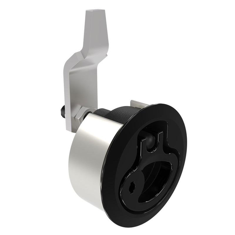 SOUTHCO Compression Latch, Medium Size, Locking, 2 - 12mm (.075 - . 475 in) Door thickness, 27 - 40mm or 51 -64mm (1.06 - 1.57 in or 2.00 - 2.52 in) Grip, 316 Stainless Steel, Black PVD [M1-20-81-76]