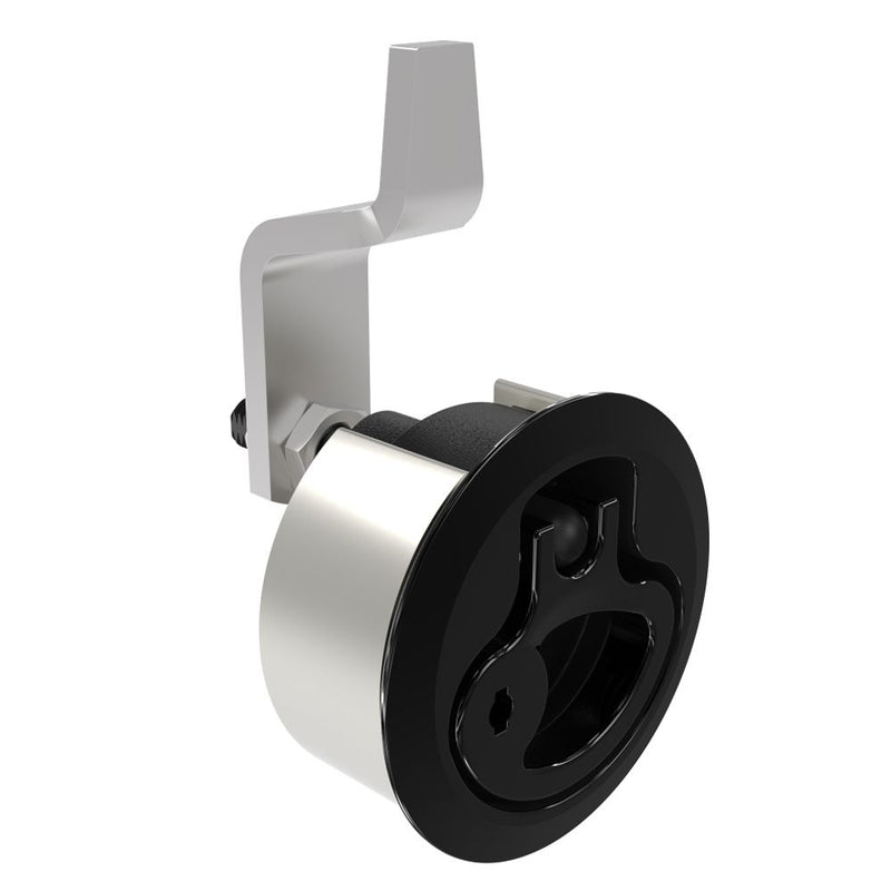 SOUTHCO Compression Latch, Medium Size, Locking, 2 - 12mm (.075 - . 475 in) Door thickness, 21 - 28mm or 63 -76mm (.83 - 1.10 in or 2.48 - 3.00 in) Grip, 316 Stainless Steel, Black PVD [M1-20-81-86]