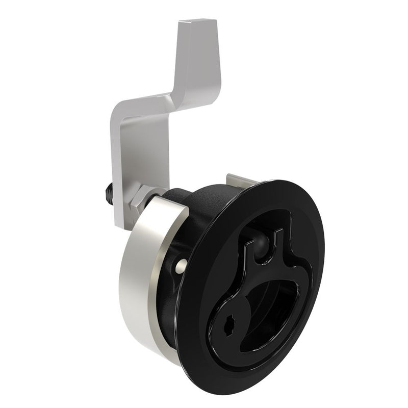 SOUTHCO Compression Latch, Medium Size, Locking, 12 - 22.5mm (.475 - . 885 in) Door thickness, 21 - 28mm or 63 -76mm (.83 - 1.10 in or 2.48 - 3.00 in) Grip, 316 Stainless Steel, Black PVD [M1-20-82-86]
