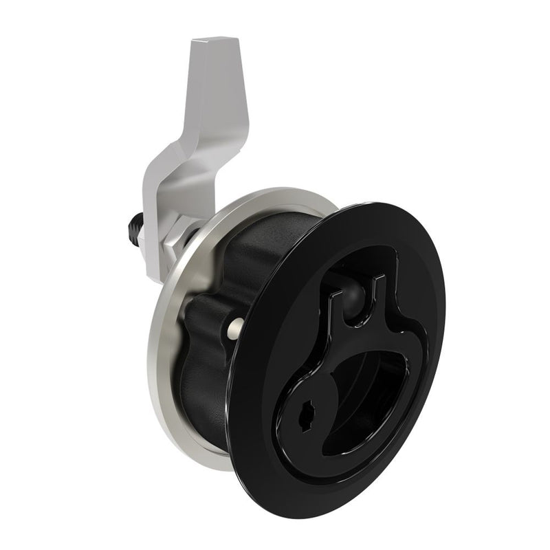SOUTHCO Compression Latch, Medium Size, Locking, 18.5 - 29mm (.073 - 1.14 in) Door thickness, 27 - 40mm or 51 -64mm (1.06 - 1.57 in or 2.00 - 2.52 in) Grip, 316 Stainless Steel, Black PVD [M1-20-83-46]