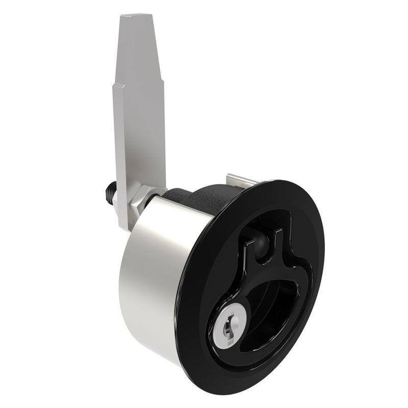 SOUTHCO Compression Latch, Medium Size, Key Locking Keycode S014, 2 - 12mm (.075 - . 475 in) Door thickness, 39 - 52mm (2.01 - 2.52 in) Grip, 316 Stainless Steel, Black PVD [M1-20-9C1-66]