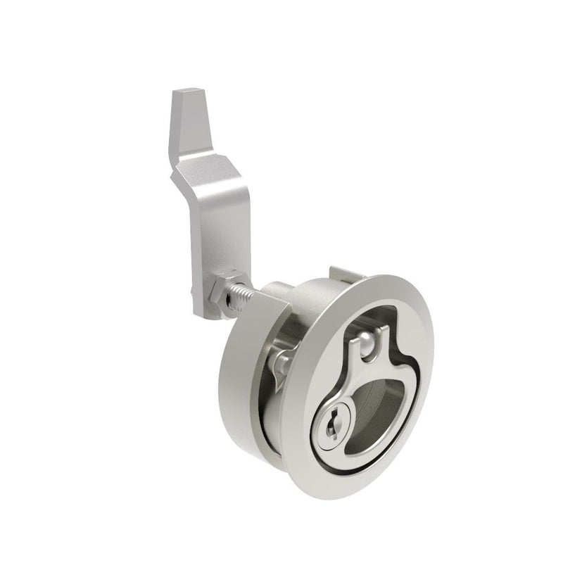 SOUTHCO Compression Latch, Medium Size, Key Locking, 12 - 22.5mm (.475 - . 885 in) Door thickness, 27 - 40mm or 51 -64mm (1.06 - 1.57 in or 2.00 - 2.52 in) Grip, 316 Stainless Steel, Electropolished [M1-20-92-78]