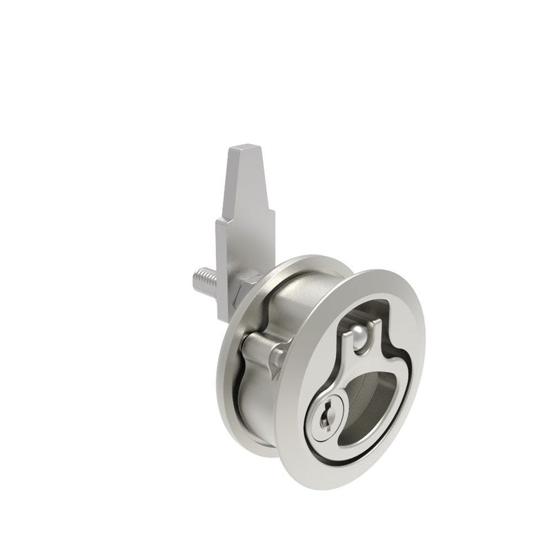 SOUTHCO Compression Latch, Medium Size, Key Locking, 18.5 - 29mm (.073 - 1.14 in) Door thickness, 39 - 52mm (2.01 - 2.52 in) Grip, 316 Stainless Steel, Electropolished [M1-20-93-38]